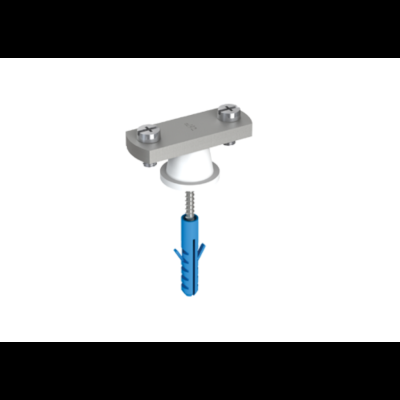 Art. 1184_Zidni nosač za traku (do 30 mm), sa rozetom, vijkom i tiplom, Inox V2A